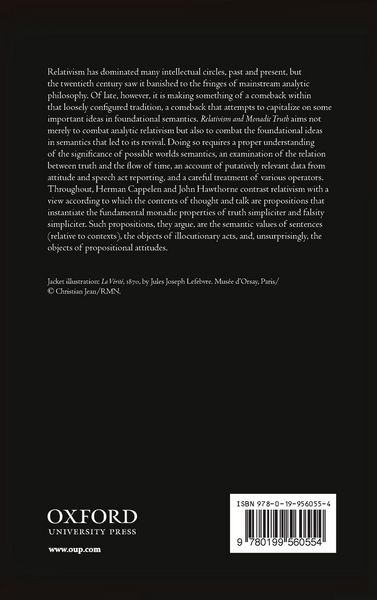 Produktbild: Relativism and Monadic Truth