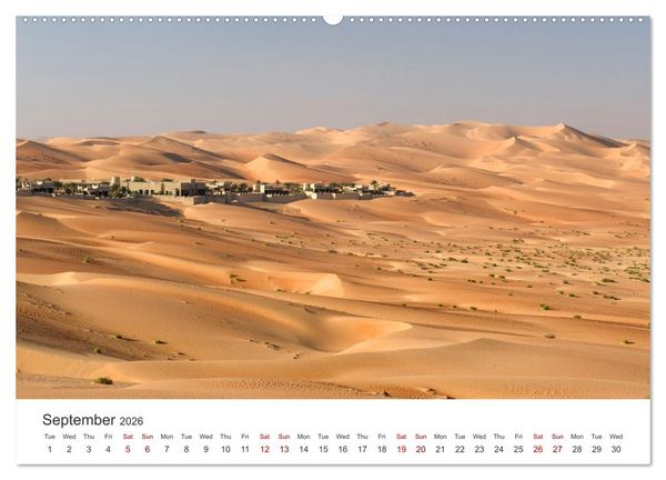 Produktbild: Desert dunes in Abu Dhabi (High Quality Premium Wall Calendar 2026 DIN A2 landscape),CALVENDO 12 Month Wall Calendar