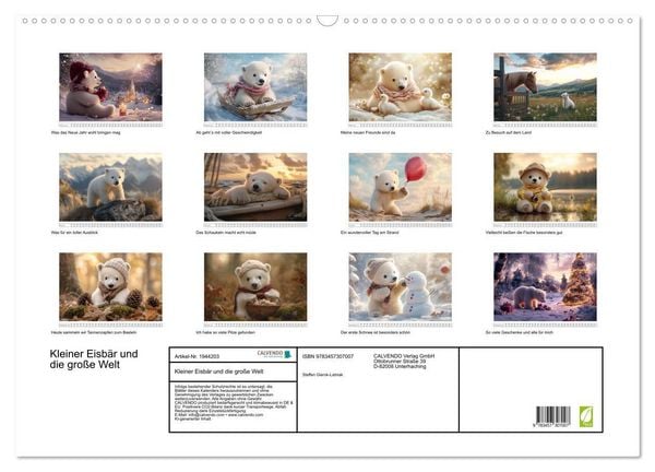 Produktbild: Kleiner Eisb&auml;r und die gro&szlig;e Welt (Wandkalender 2026 DIN A2 quer), CALVENDO Monatskalender