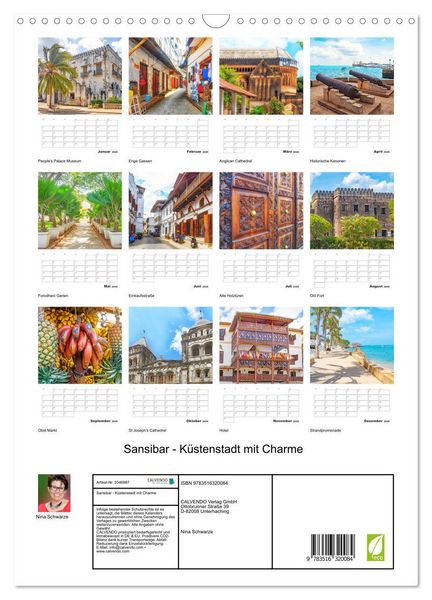 Produktbild: Sansibar - K&uuml;stenstadt mit Charme (Wandkalender 2026 DIN A3 hoch), CALVENDO Monatskalender