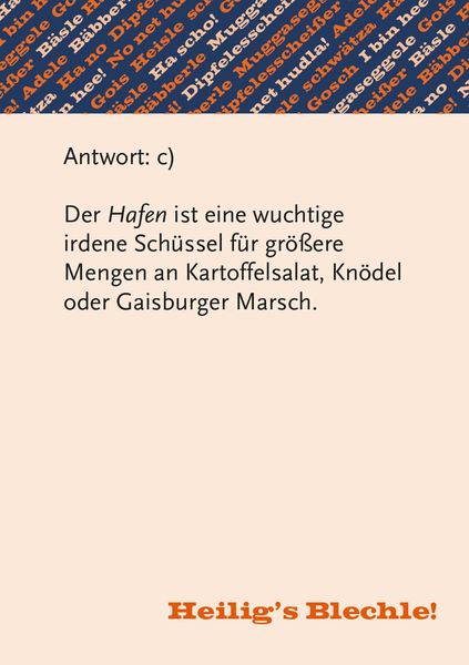 Produktbild: Heiligs Blechle! Schw&auml;bisches Dialekt-Quiz