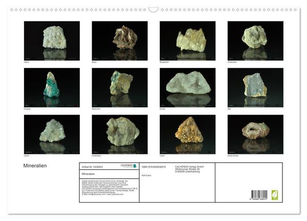 Produktbild: Mineralien (Wandkalender 2027 DIN A2 quer), CALVENDO Monatskalender