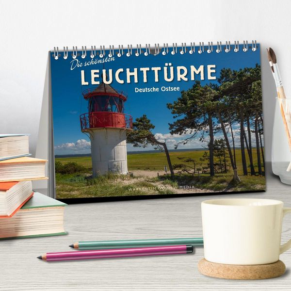 Produktbild: Die sch&ouml;nsten Leuchtt&uuml;rme - Deutsche Ostsee (Tischkalender 2026 DIN A5 quer), CALVENDO Monatskalender