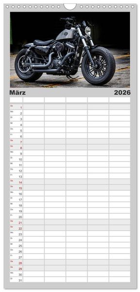 Produktbild: Familienplaner 2026 - Best of Custom- and Showbikes mit 5 Spalten (Wandkalender, 21 x 45 cm) CALVENDO