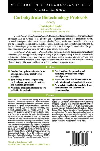 Produktbild: Carbohydrate Biotechnology Protocols