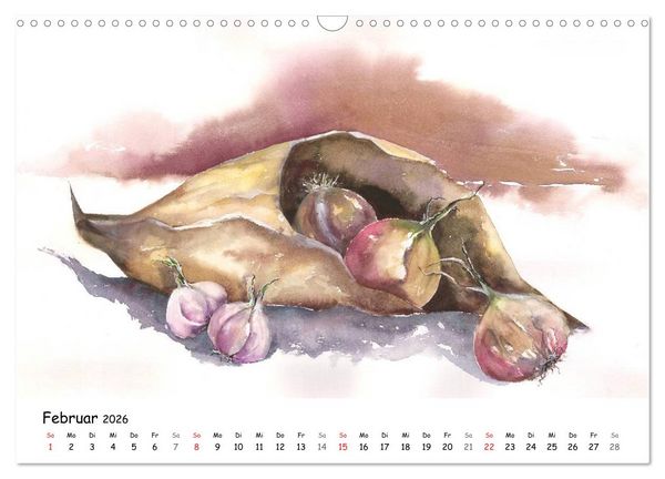 Produktbild: Gem&uuml;se Aquarelle (Wandkalender 2026 DIN A3 quer), CALVENDO Monatskalender
