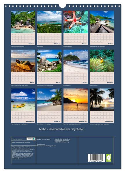 Produktbild: Mahe - Inselparadies der Seychellen (Wandkalender 2026 DIN A3 hoch), CALVENDO Monatskalender