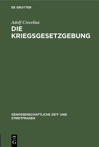 Produktbild: Die Kriegsgesetzgebung