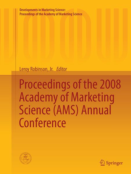 Produktbild: Proceedings of the 2008 Academy of Marketing Science (AMS) Annual Conference