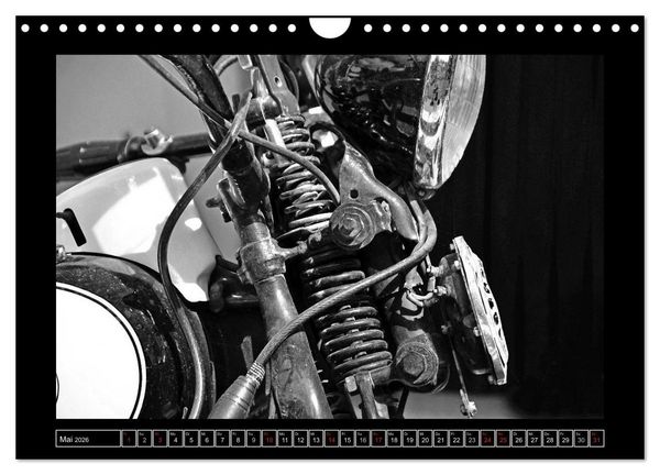 Produktbild: Harley Davidson WLA 750 in Schwarzweiss (Wandkalender 2026 DIN A4 quer), CALVENDO Monatskalender