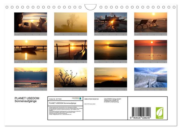 Produktbild: PLANET USEDOM Sonnenaufg&auml;nge (Wandkalender 2026 DIN A4 quer), CALVENDO Monatskalender