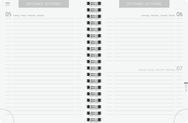 Produktbild: Sch&uuml;lerkalender 2026/2027 "Plain Black" | A6, Kunststoff