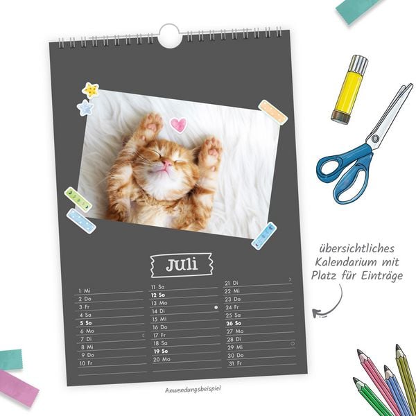 Produktbild: Trötsch Foto- und Bastelkalender Premium A4 2026 mit vielen Stickern