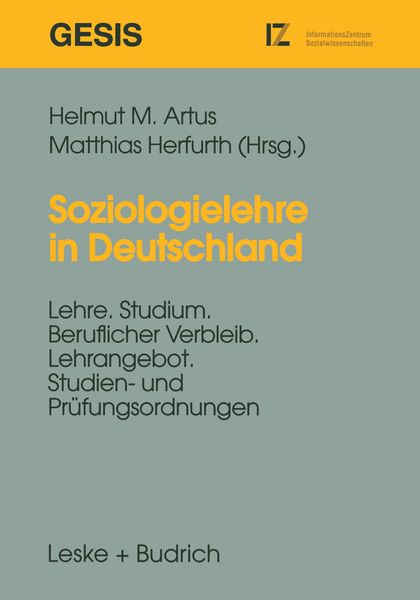 Produktbild: Soziologielehre in Deutschland