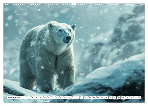 Produktbild: Wei&szlig;e W&auml;chter des Nordens: Ein Jahr im Reich der Eisb&auml;ren (Wandkalender 2026 DIN A2 quer), CALVENDO Monatskalender