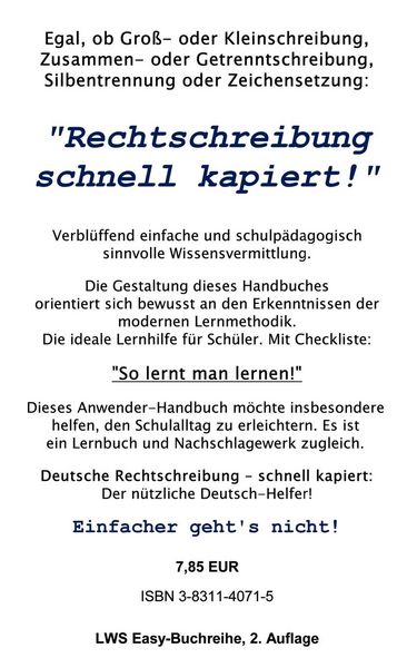 Produktbild: Deutsche Rechtschreibung - schnell kapiert!