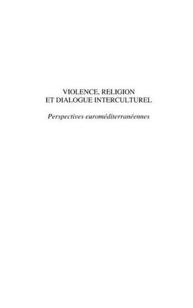 Produktbild: Violence, religion et dialogue interculturel - perspectives