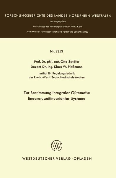 Produktbild: Zur Bestimmung integraler G&uuml;tema&szlig;e linearer, zeitinvarianter Systeme