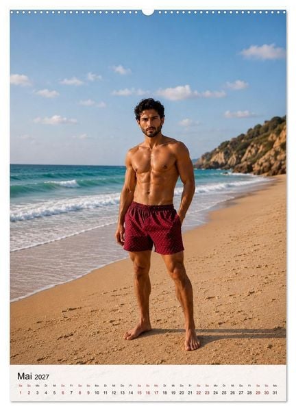 Produktbild: Golden Beach Men - Sinnliche Strandmomente (Wandkalender 2027 DIN A2 hoch), CALVENDO Monatskalender