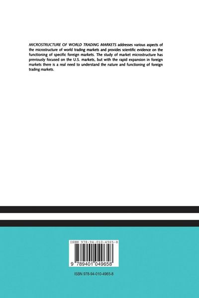 Produktbild: Microstructure of World Trading Markets