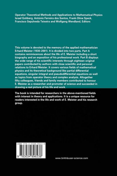 Produktbild: Operator Theoretical Methods and Applications to Mathematical Physics