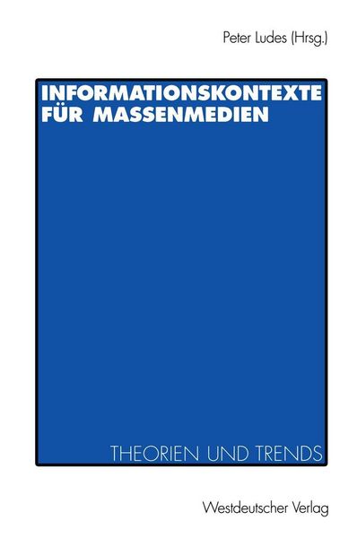Produktbild: Informationskontexte f&uuml;r Massenmedien