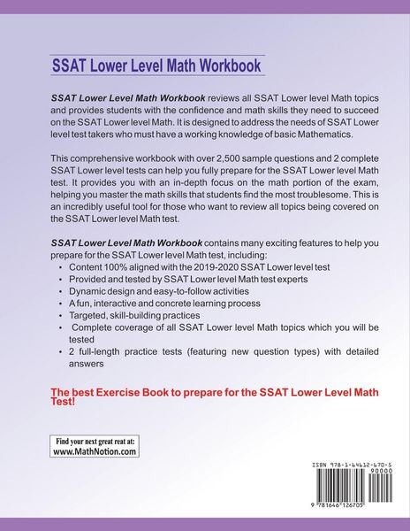 Produktbild: SSAT Lower Level Math Workbook