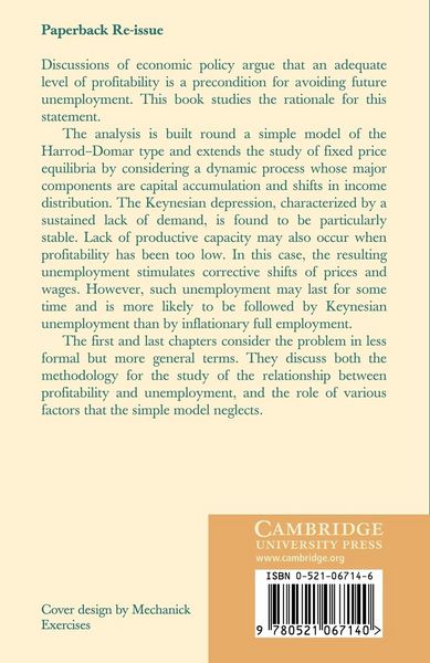 Produktbild: Profitability and Unemployment