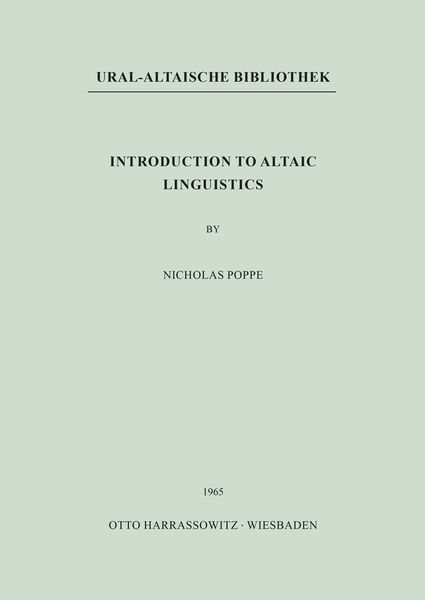Produktbild: Introduction to Altaic Linguistics