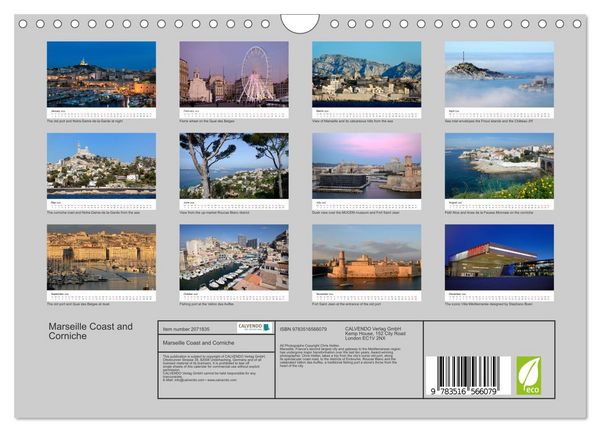 Produktbild: Marseille Coast and Corniche (Wall Calendar 2026 DIN A4 landscape), CALVENDO 12 Month Wall Calendar