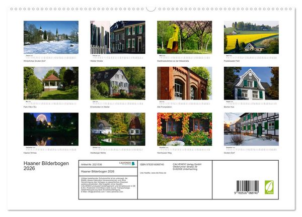 Produktbild: Haaner Bilderbogen 2026 (hochwertiger Premium Wandkalender 2026 DIN A2 quer), Kunstdruck in Hochglanz