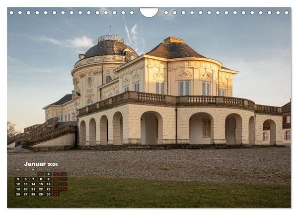 Produktbild: Schloss Solitude bei Tag und bei Nacht (Wandkalender 2026 DIN A4 quer), CALVENDO Monatskalender