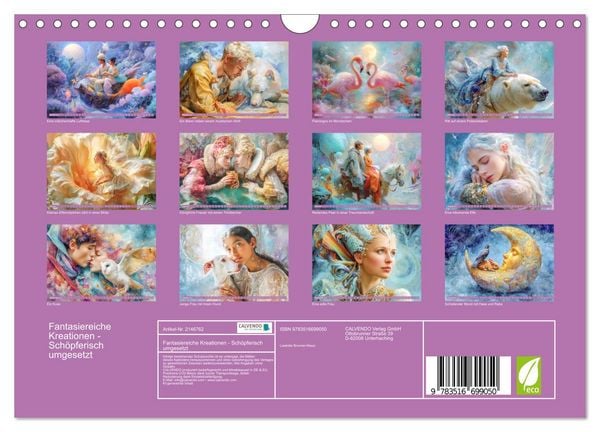 Produktbild: Fantasiereiche Kreationen - Sch&ouml;pferisch umgesetzt (Wandkalender 2026 DIN A4 quer), CALVENDO Monatskalender