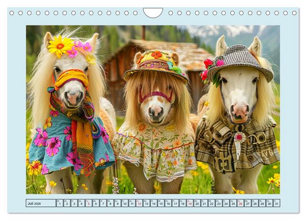 Produktbild: Pony-Parade. Stylisches Abenteuer auf kleinen Hufen (Wandkalender 2026 DIN A4 quer), CALVENDO Monatskalender