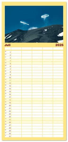 Produktbild: Familienplaner 2026 - &Auml;tna - Europas h&ouml;chster Vulkan mit 5 Spalten (Wandkalender, 21 x 45 cm) CALVENDO