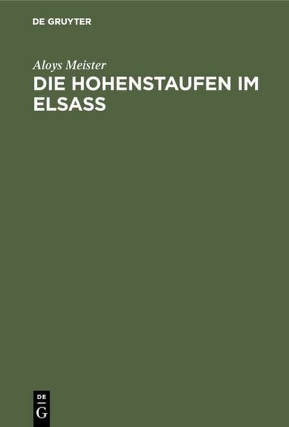 Produktbild: Die Hohenstaufen im Elsass