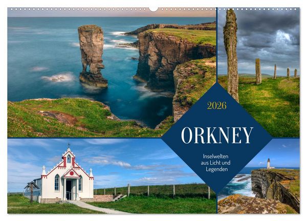 Produktbild: Orkney, Inselwelten aus Licht und Legenden. (Wandkalender 2026 DIN A2 quer), CALVENDO Monatskalender