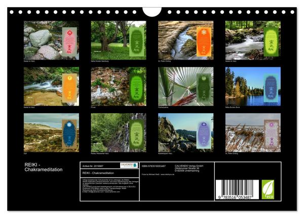 Produktbild: REIKI - Chakrameditation (Wandkalender 2026 DIN A4 quer), CALVENDO Monatskalender