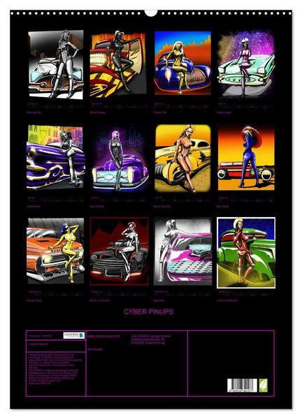 Produktbild: CYBER PINUPS (Wandkalender 2026 DIN A2 hoch), CALVENDO Monatskalender