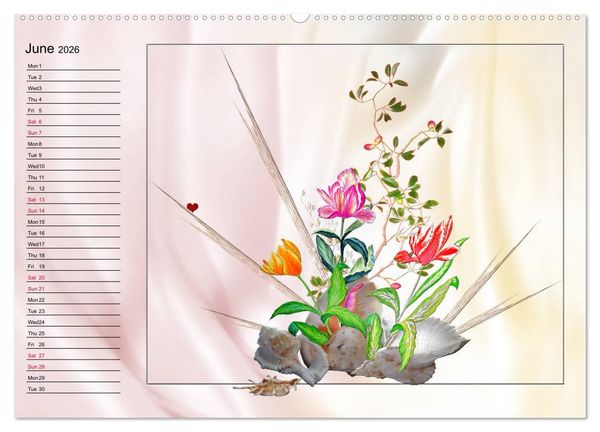 Produktbild: Enchanting Ikebana (High Quality Premium Wall Calendar 2026 DIN A2 landscape),CALVENDO 12 Month Wall Calendar
