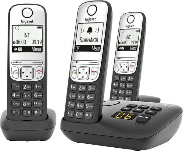Produktbild: Gigaset A690A Trio DECT/GAP Schnurloses Telefon analog Anrufbeantworter Schwarz