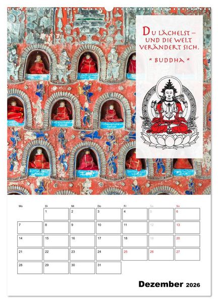 Produktbild: BUDDHAS ZITATE Buddhistische Weisheiten (hochwertiger Premium Wandkalender 2026 DIN A2 hoch), Kunstdruck in Hochglanz