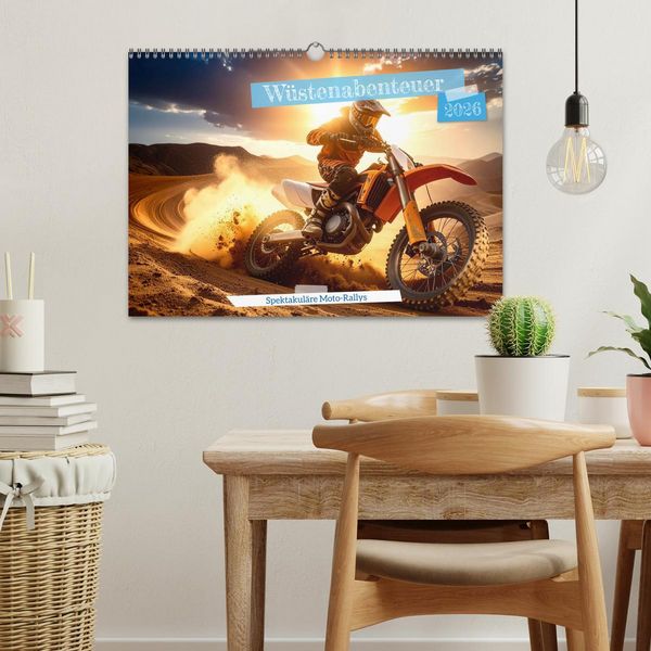 Produktbild: W&uuml;stenabenteuer - Spektakul&auml;re Moto-Rallys (Wandkalender 2026 DIN A3 quer), CALVENDO Monatskalender
