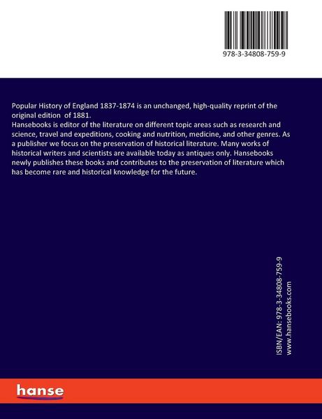 Produktbild: Popular History of England 1837-1874