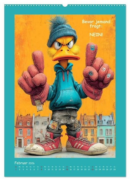 Produktbild: Quack Attacke. Enten au&szlig;er Kontrolle (hochwertiger Premium Wandkalender 2026 DIN A2 hoch), Kunstdruck in Hochglanz