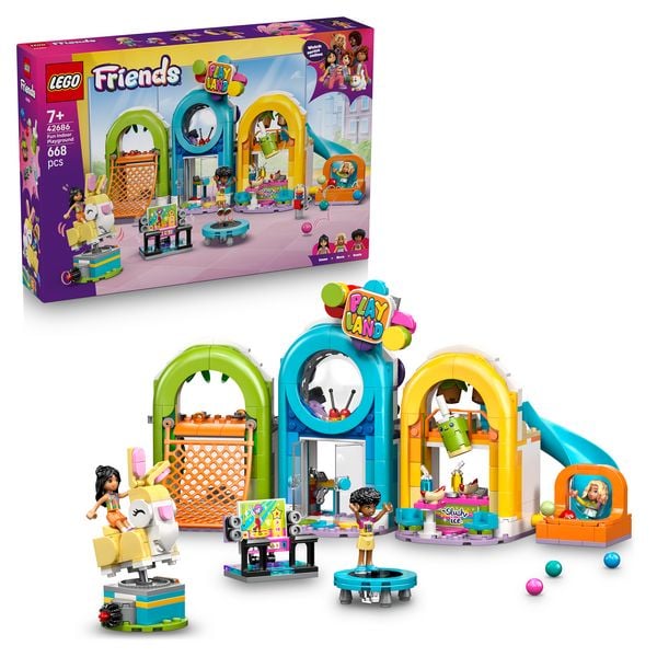 LEGO Friends 42686 Cooler Indoor-Spielplatz, Spielzeug mit Puppen