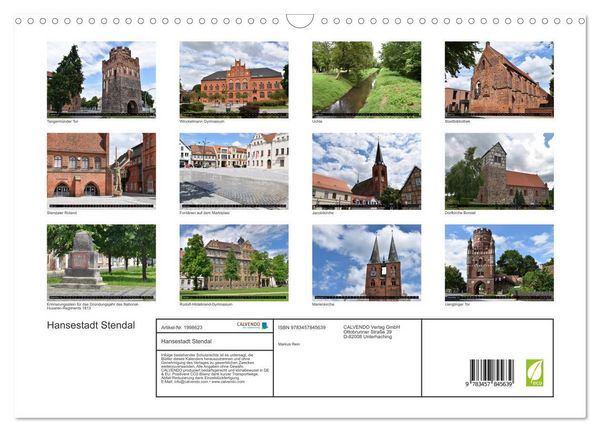 Produktbild: Hansestadt Stendal (Wandkalender 2026 DIN A3 quer), CALVENDO Monatskalender