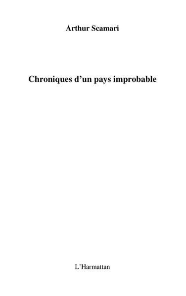 Produktbild: Chroniques d'un pays improbable