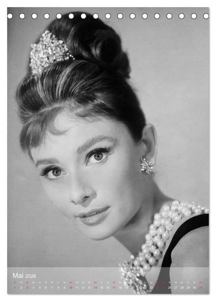 Produktbild: Hollywood-Diva - Audrey Hepburn (Tischkalender 2026 DIN A5 hoch), CALVENDO Monatskalender