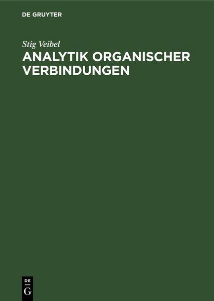 Produktbild: Analytik organischer Verbindungen
